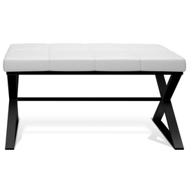 Banc de Salle de Bain Decor Walther Bench ECO Cuir Noir Mat Blanc