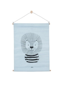 Poster Jollein Canvas Wild Animals Soft Blue