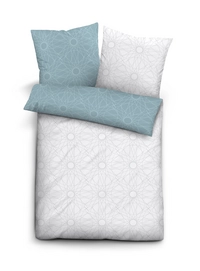 Bettwäsche Biberna Grafik Mix Aqua Perkal