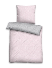 Bettwäsche Biberna Grafik Mix Rose Perkal