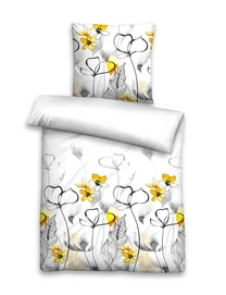 Bettwäsche Biberna Blumenzauber Mais Perkal