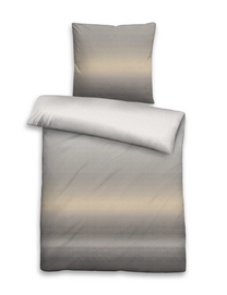 Bettwäsche Biberna Zarte Rauten Grau Mako Satin