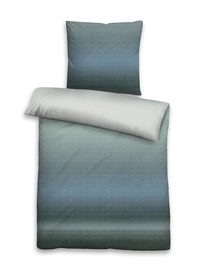 Bettwäsche Biberna Zarte Rauten Ciel Mako Satin