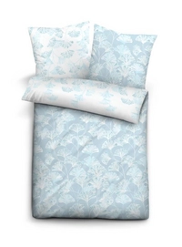 Bettwäsche Biberna Ginkgo Ciel Mako Satin