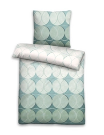 Bettwäsche Biberna Kreise Mint Mako Satin