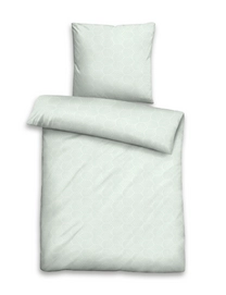 Bettwäsche Biberna Blattdesign Weiss Mako Satin