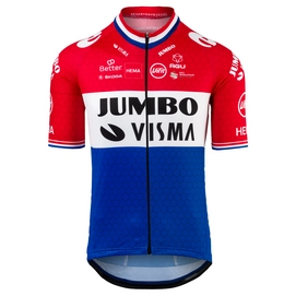 Fietsshirt AGU Team Jumbo Visma Men Replica Nederlands Kampioen Red White Blue