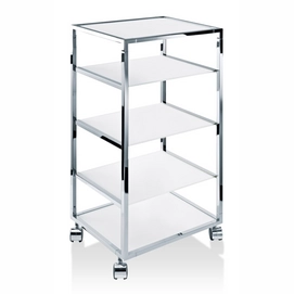 Badkamertrolley Decor Walther 2 Chrome Wit Glas