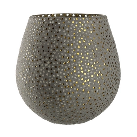 Windlicht Leonardo Mosaik 18 cm Grijs