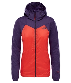 Trui The North Face Women Flyweight Hoodie Fire Brick Red Galaxy Purple