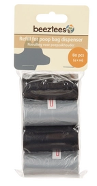 Navulling Poepzakjes Beeztees Zwart Grijs (80-delig)