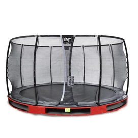 Trampoline EXIT Elegant Ground Premium 427 Red Safetynet Deluxe