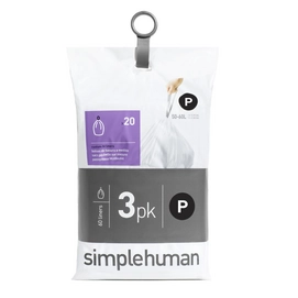 simplehuman Code P Pocket Liner 60L Afvalzakken