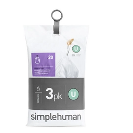 Afvalzak simplehuman Code U Pocket Liner 55-80L 3-Pack (3x20-Delig)