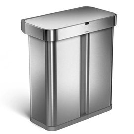Prullenbak Simplehuman Rectangular Sensor Voice Control GFT Zilver 58L