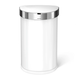 Prullenbak Simplehuman Semi Round Liner Pocket Sensor RVS Wit 45L
