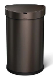 Prullenbak Simplehuman Semi Round Liner Pocket Sensor RVS Brons 45L