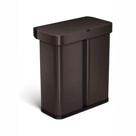 Prullenbak simplehuman Sensor Voice Control Reycler Brons 24&34L