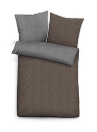 Bettwäsche Biberna Melange Uni Taupe Flanell