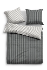 Bettwäsche Tom Tailor Zarte Längsstreifen Black Flanell