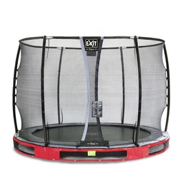 Trampoline EXIT Elegant Ground 305 Red Safetynet Deluxe