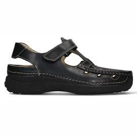 Sandale Wolky Roll Sandal Oiled Leather Men Black-Schuhgröße 40
