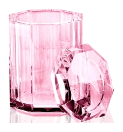 Coffret Beauté Decor Walther Cristal Avec Couvercle Rose