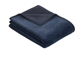 Plaid Ibena Fano Jacquard Blauw
