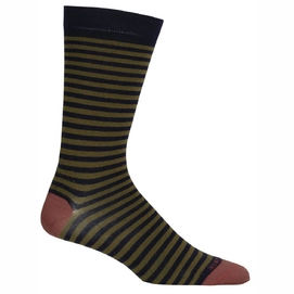 Chaussettes Icebreaker Men Lifestyle Fine Gauge Crew Stripe Midnight Navy Plomb