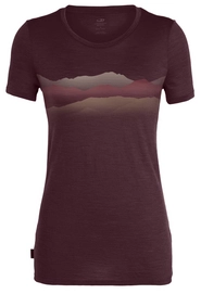 T-Shirt Icebreaker Women Spector SS Crewe Misty Horizon Burgundy Heather