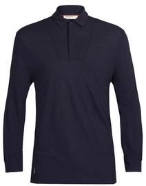 Polo Icebreaker Men Merino Pique LS Midnight Navy