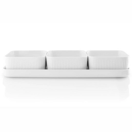 Set 3 Ciotoline per tapas e salse con Supporto Eva Solo Legio Nova 13 x 37 cm, Bianco