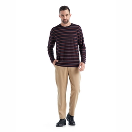 Longsleeve Icebreaker Men Wave LS Tee Stripe Midnight Navy Grape