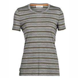 T-Shirt Icebreaker Femme Wave SS Tee Stripe Metro Heather Loden