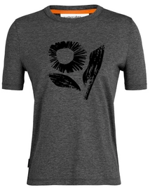 T-Shirt Icebreaker Women Central SS Tee Flora Forms Gritstone Heather
