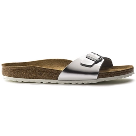 Slippers Birkenstock Women Madrid Leather Silver Narrow