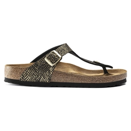 Flip Flops Birkenstock Women Gizeh MF Shiny Python Black Regular-Shoe size 36
