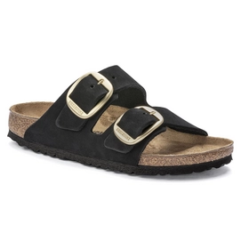 Slipper Birkenstock Women Arizona Big Buckle Nubuck Black Gold Regular