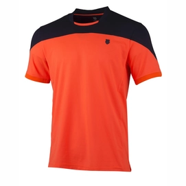 Tennisshirt K Swiss Hypercourt Block Crew Tee Orange Navy Herren