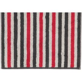 Bath Towel Cawö Tape Stripes Anthracite Red