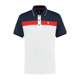 Polo K Swiss Hommes Heritage Sport Polo Stripe White Red Navy