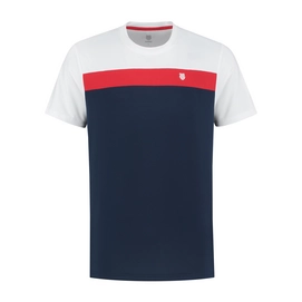 Tennisshirt K Swiss Men Heritage Sport Tee Classic Navy Red White-L