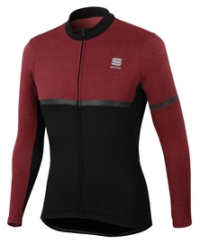 Fietsshirt Sportful Men Giara Warm Top Black Wine Melange Black