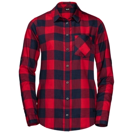 Blouse Jack Wolfskin Women Holmstad Ruby Red Check