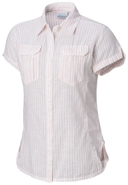Bluse Columbia Camp Henry Red Coral Strip Weiß Damen