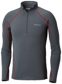 Longsleeve Columbia Midweight Stretch Half Zip Graphite Red Spark Herren