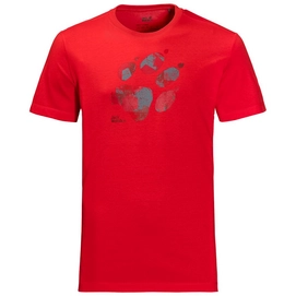 T-Shirt Jack Wolfskin Men Marble Paw Peak Red