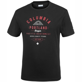 T-Shirt Columbia Leathan Trail Tee Black Graphic Herren