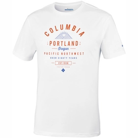 T-Shirt Columbia Leathan Trail Tee White Graphic Herren
