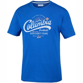 T-Shirt Columbia Leathan Trail Tee Azul Graphic 1 Herren